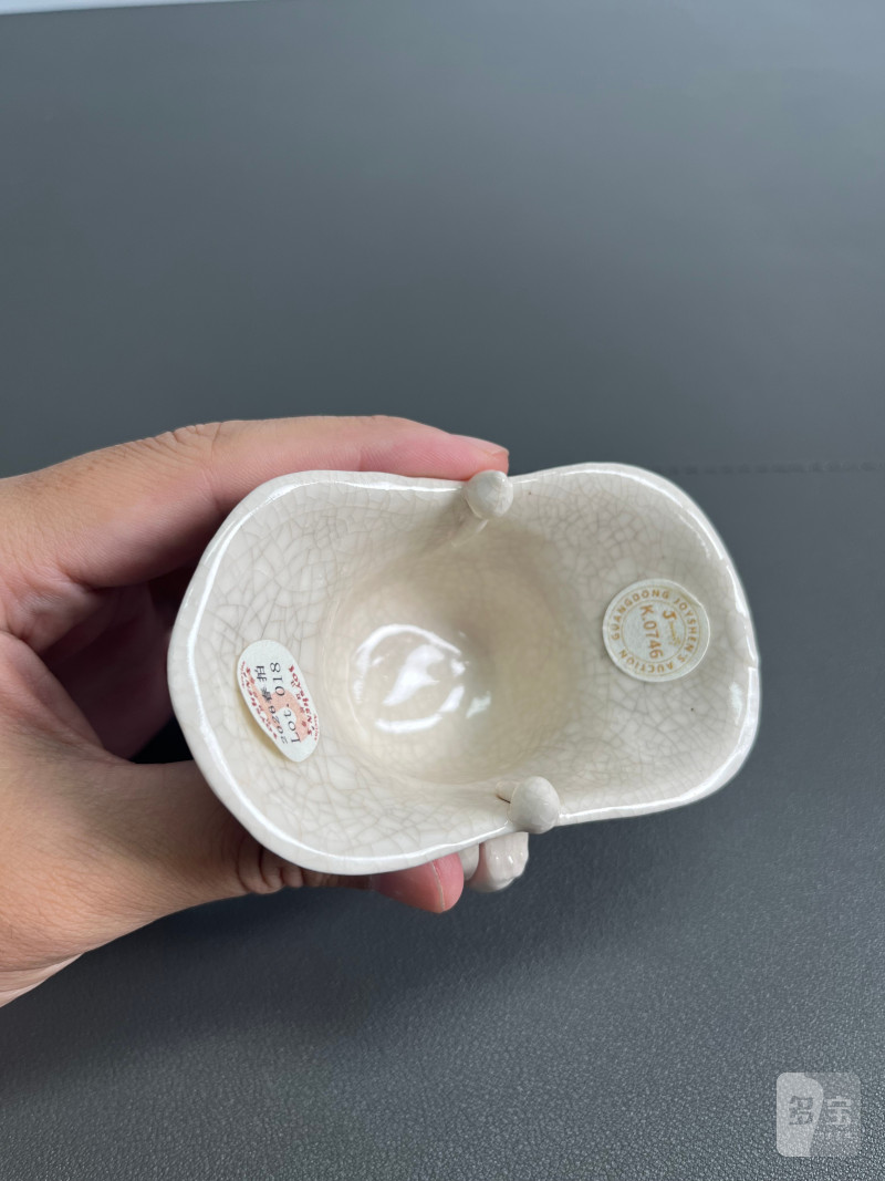 清乾隆  仿定白釉爵杯 - 图12